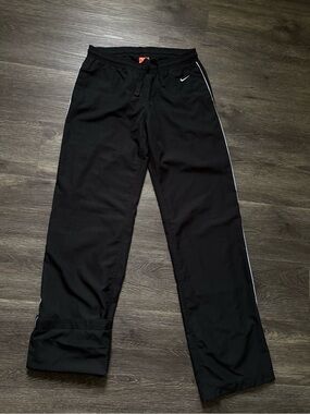 Nike Black Track Pants with White Side Piping